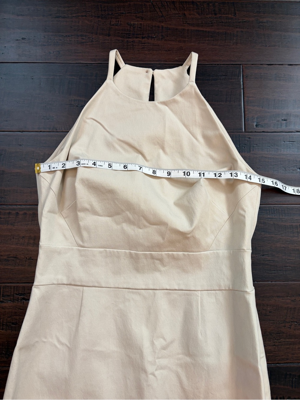 Banana Republic Classic minimalist neutral Cream Halter Sheath Dress office work - Picture 3 of 7